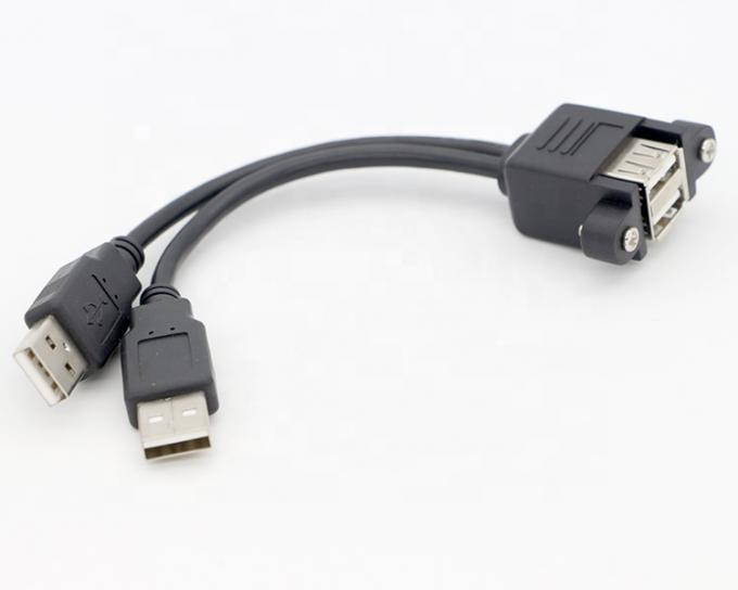 Bloccaggio a vite 0,5 M 1 M Maschio a femmina doppio cavo di estensione USB 2.0 montato su pannello 2