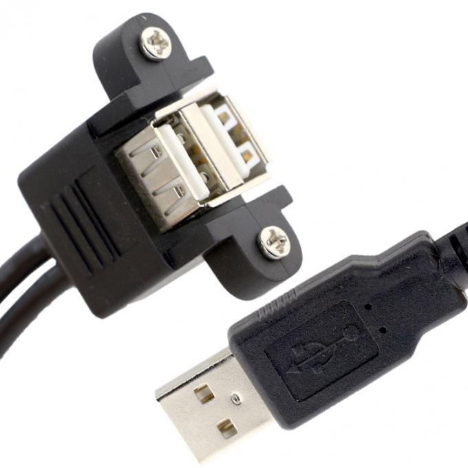 Bloccaggio a vite 0,5 M 1 M Maschio a femmina doppio cavo di estensione USB 2.0 montato su pannello 3