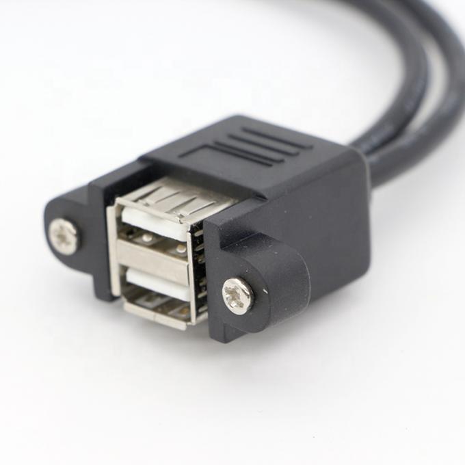 Bloccaggio a vite 0,5 M 1 M Maschio a femmina doppio cavo di estensione USB 2.0 montato su pannello 4