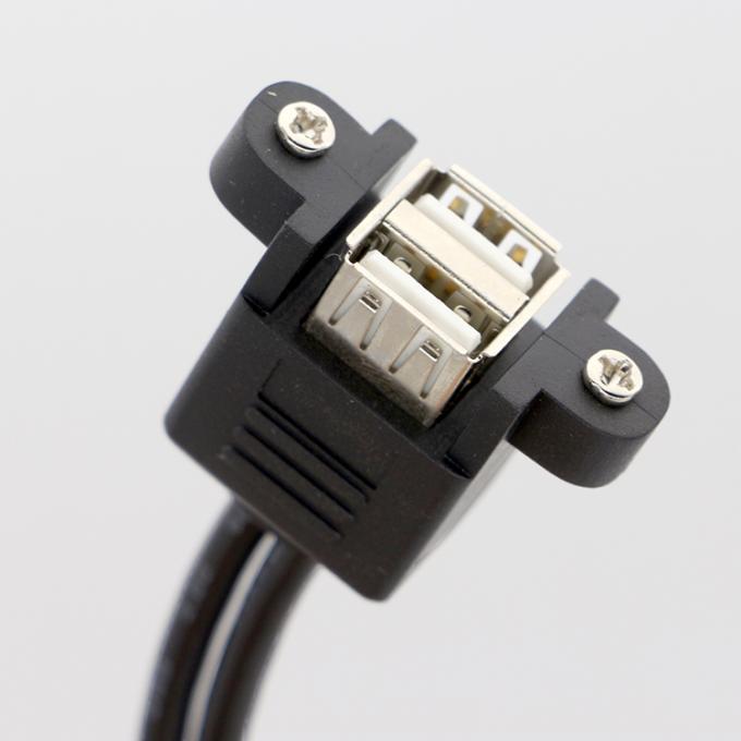 Bloccaggio a vite 0,5 M 1 M Maschio a femmina doppio cavo di estensione USB 2.0 montato su pannello 5