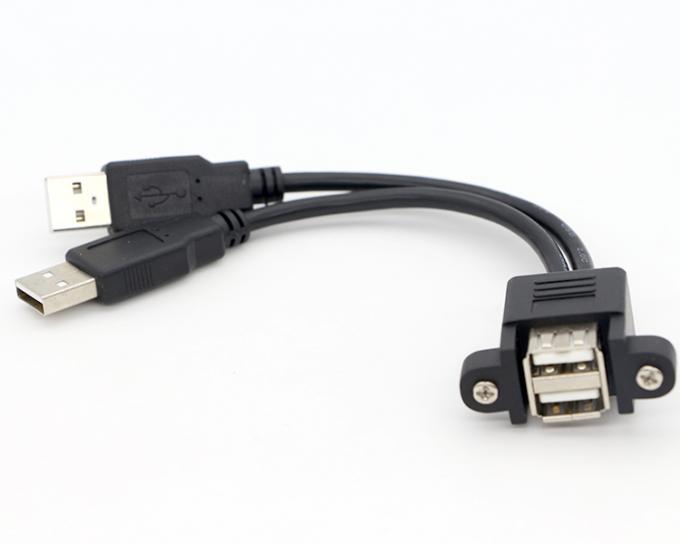 Bloccaggio a vite 0,5 M 1 M Maschio a femmina doppio cavo di estensione USB 2.0 montato su pannello 6