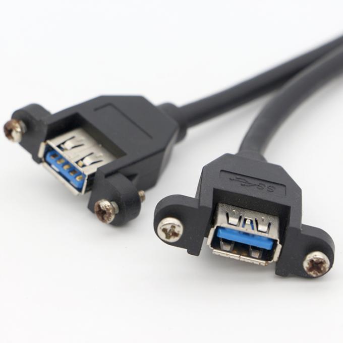 Y Splitter Screw Locking Stud Dual USB 3.0 Tipo A Female Panel Mount Cavo USB con Molex 2