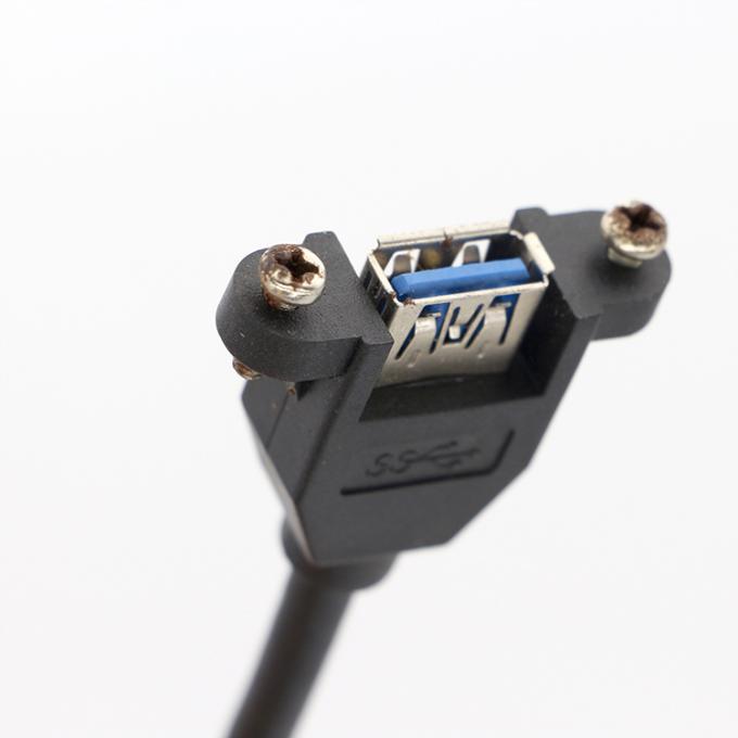 Y Splitter Screw Locking Stud Dual USB 3.0 Tipo A Female Panel Mount Cavo USB con Molex 3