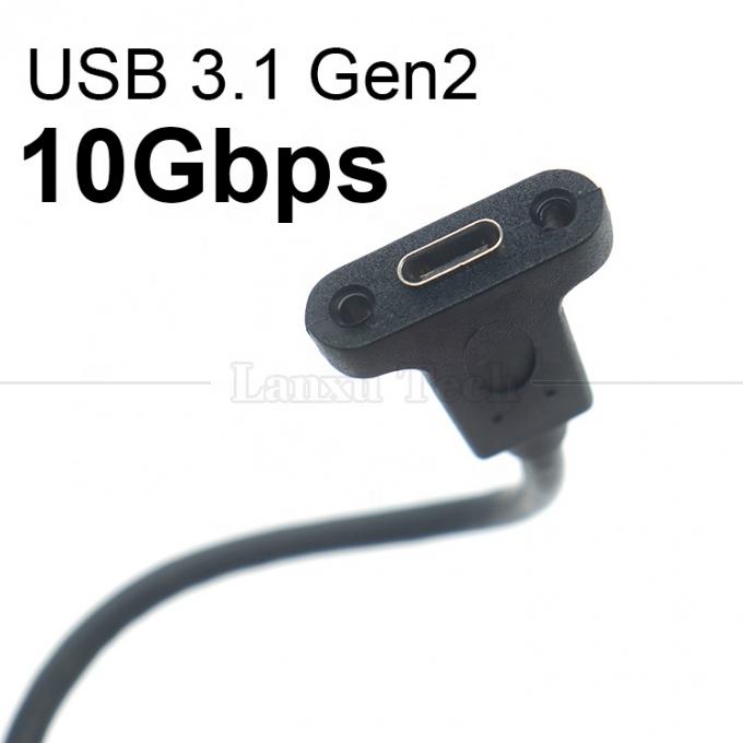 Personalizzazione USB3.1 Gen2 Stangolo di blocco a vite USB Tipo C 3.1 Cavo di estensione montato sul pannello 3