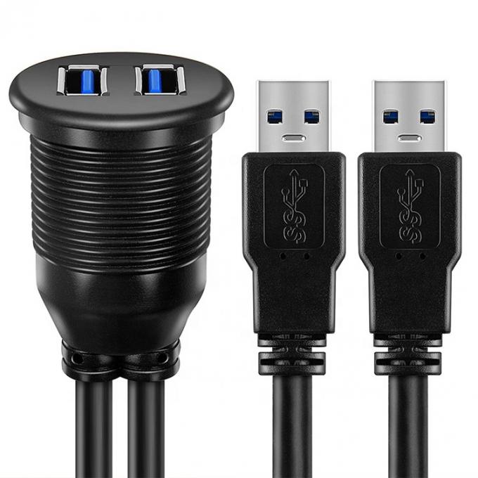 Dispositivo di controllo dell'auto maschio/femmina impermeabile doppio cavo di estensione USB 3.0 per moto 2