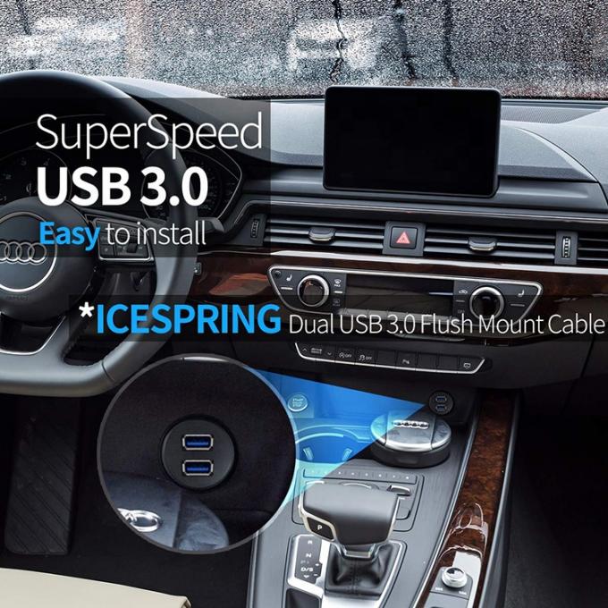 Dispositivo di controllo dell'auto maschio/femmina impermeabile doppio cavo di estensione USB 3.0 per moto 5