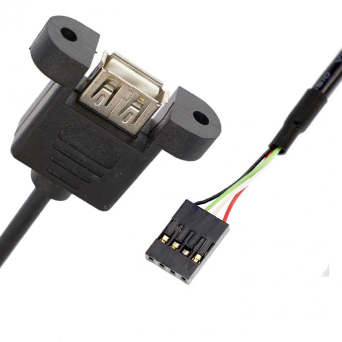Capo di chiusura a vite di alta qualità 1M 2M USB montato su pannello femminile a cavo a filo Dupont 1