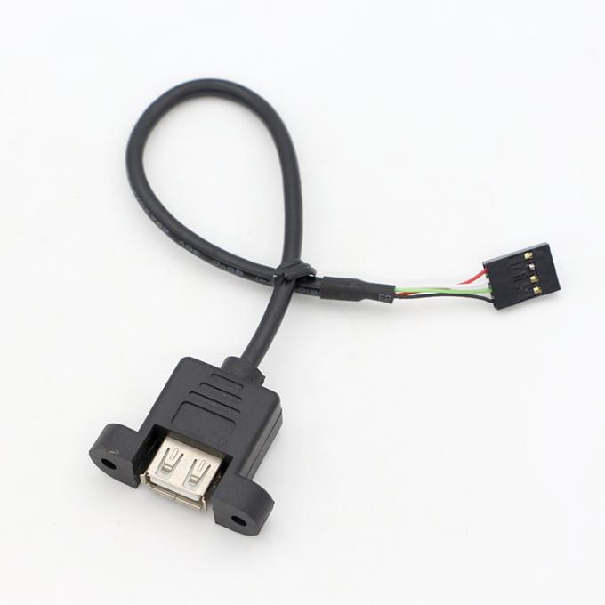 Capo di chiusura a vite di alta qualità 1M 2M USB montato su pannello femminile a cavo a filo Dupont 4