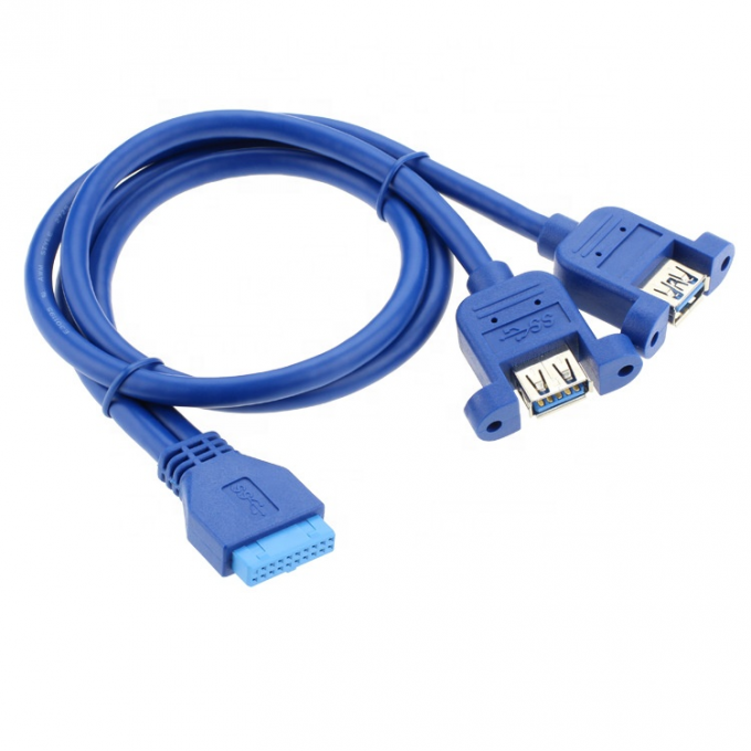 Dual Panel Mount USB 3.0 A Femminile a IDC 20 PIN Femminile PC Computer Case Cable Motherboard 1