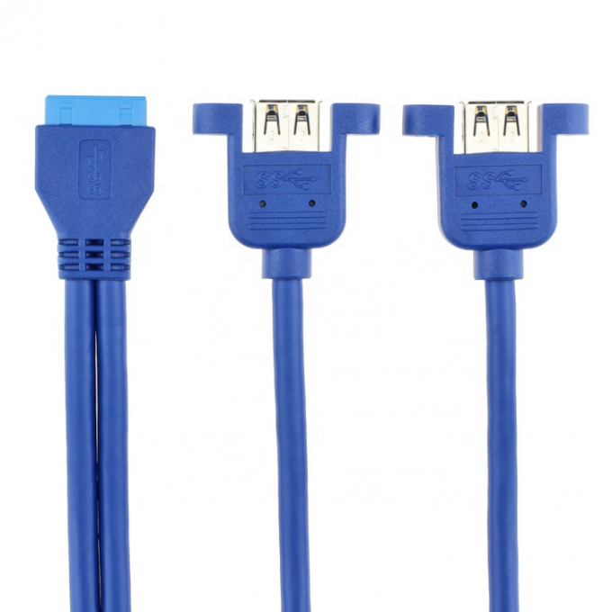 Dual Panel Mount USB 3.0 A Femminile a IDC 20 PIN Femminile PC Computer Case Cable Motherboard 2