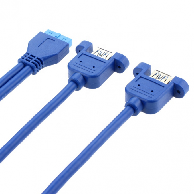 Dual Panel Mount USB 3.0 A Femminile a IDC 20 PIN Femminile PC Computer Case Cable Motherboard 3