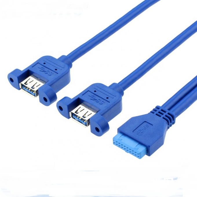 Dual Panel Mount USB 3.0 A Femminile a IDC 20 PIN Femminile PC Computer Case Cable Motherboard 4