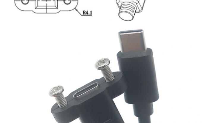 30cm 50cm Montaggio del pannello a vite Maschio a femmina Cavo di estensione USB Tipo C 3.1 3