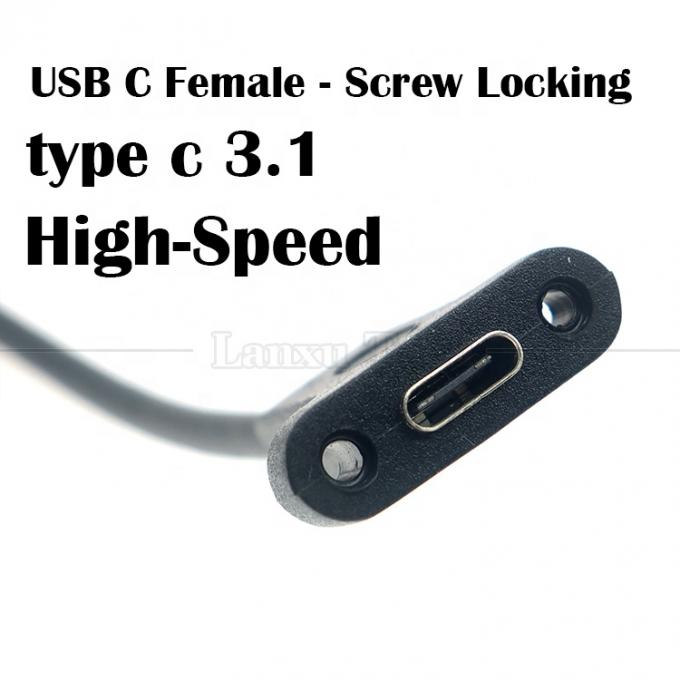 10Gbps 0,3m 1m Maschio a femmina Tipo C 3.1 Pannello montato a vite buco di blocco cavo di estensione USB 4