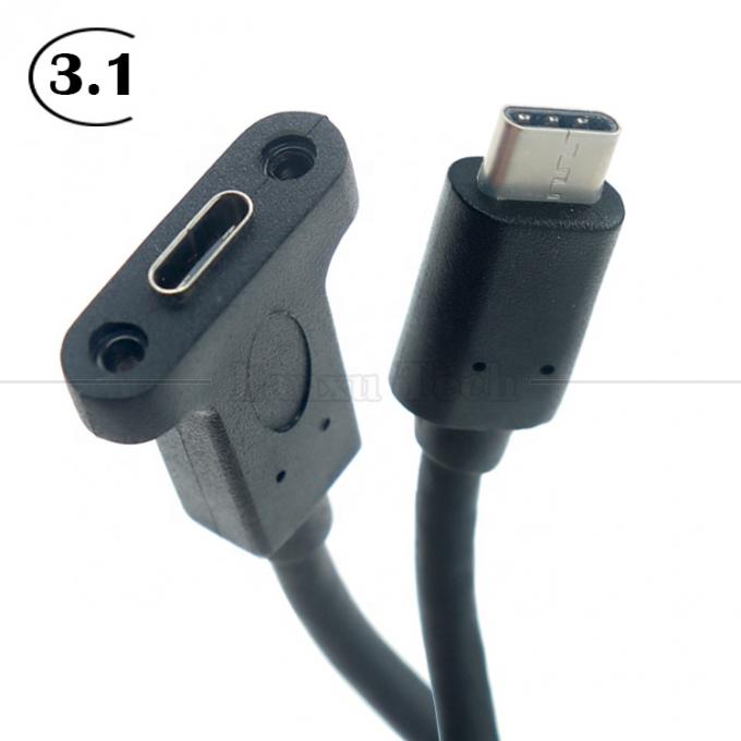 10Gbps 0,3m 1m Maschio a femmina Tipo C 3.1 Pannello montato a vite buco di blocco cavo di estensione USB 8