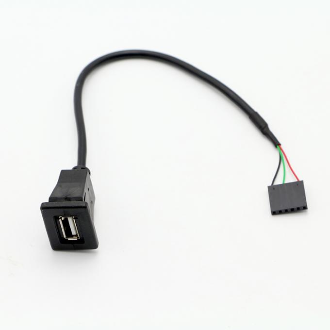 CUSTOM Snap Socket USB 2.0 Un cavo di montaggio a pannello maschile con 6 fili terminale Dupont 1