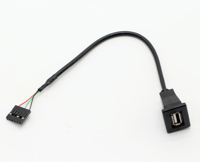 CUSTOM Snap Socket USB 2.0 Un cavo di montaggio a pannello maschile con 6 fili terminale Dupont 5