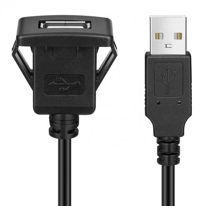 Snap Socket Dashboard Panel Maschio a Femmina Cable di estensione USB Flush Mount 4