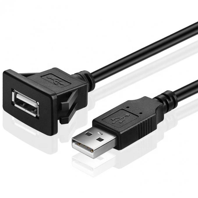 Snap Socket Dashboard Panel Maschio a Femmina Cable di estensione USB Flush Mount 2