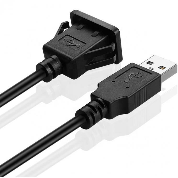 Snap Socket Dashboard Panel Maschio a Femmina Cable di estensione USB Flush Mount 5