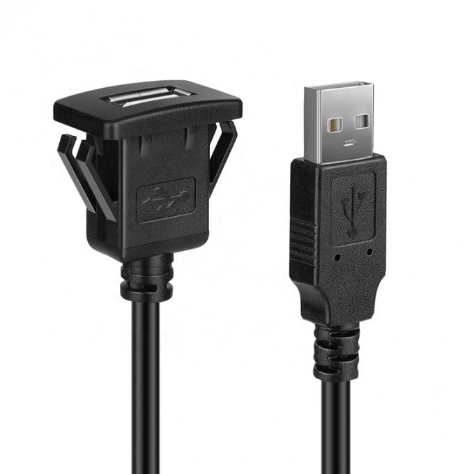 Snap Socket Dashboard Panel Maschio a Femmina Cable di estensione USB Flush Mount 3