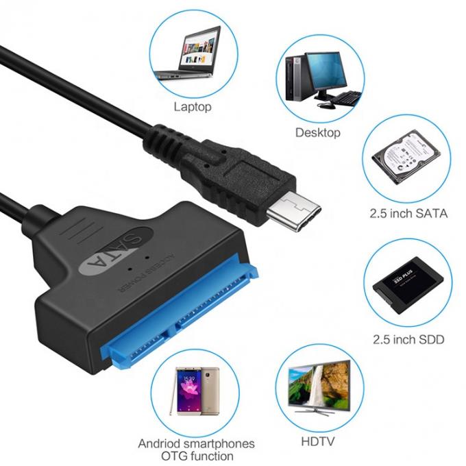 Alta velocità 5Gbps SDD HDD Hard Drive 2,5 pollici USB Tipo C 3.1 a Sata Adapter Cable 4