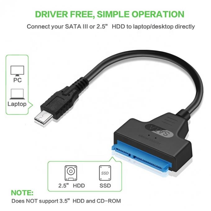 Alta velocità 5Gbps SDD HDD Hard Drive 2,5 pollici USB Tipo C 3.1 a Sata Adapter Cable 3