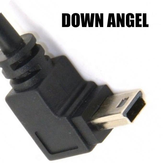 90 gradi verso l'alto verso il basso angolo sinistro destro Mini USB a filo nudo spogliato cavo a coda di porcellino 2