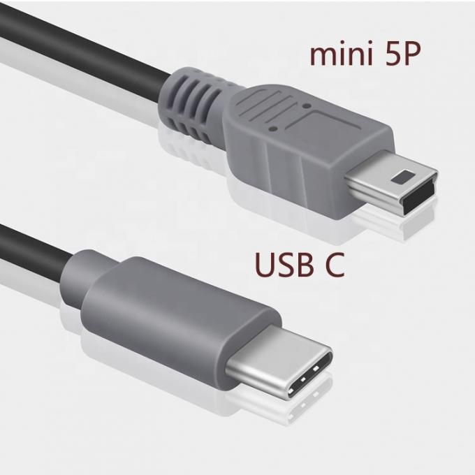 Carica dati da USB tipo C a Mini 5 pin USB OTG Adapter Cable per videocamera telefono 1