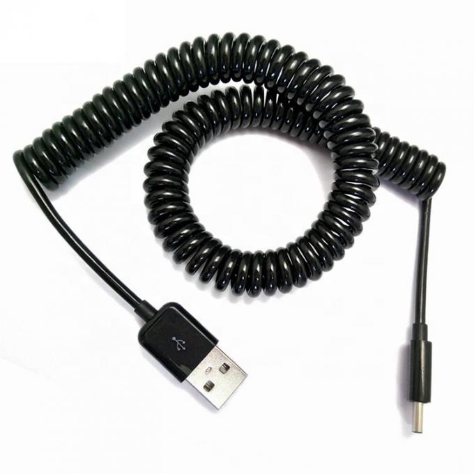 Cable di ricarica per dati 1M, 2M e 3M, in coil, mini USB 5 PIN a USB 0
