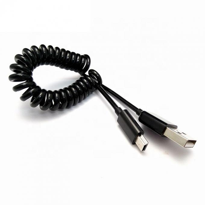 Cable di ricarica per dati 1M, 2M e 3M, in coil, mini USB 5 PIN a USB 3