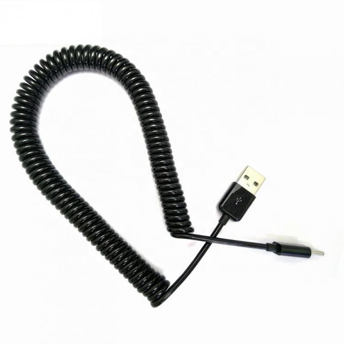 Cable di ricarica per dati 1M, 2M e 3M, in coil, mini USB 5 PIN a USB 4