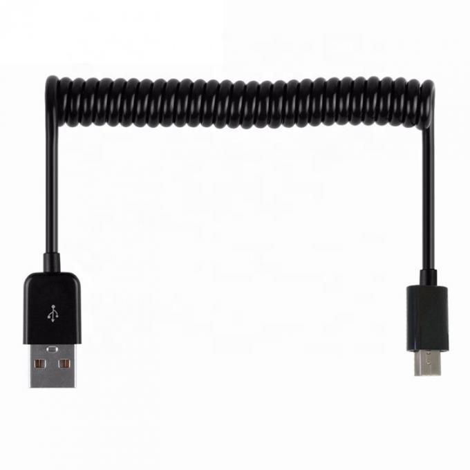 Cable di ricarica per dati 1M, 2M e 3M, in coil, mini USB 5 PIN a USB 2