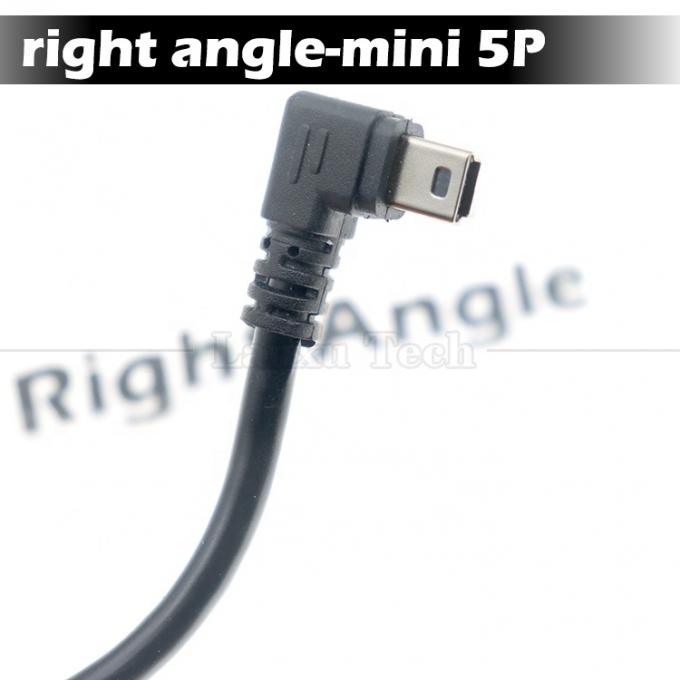 Personalizzato 1m 2m 3m 90 gradi verso l'alto verso il basso angolo sinistro destro carica dati USB da maschio a mini 5 pin cavo di estensione USB per fotocamera 2