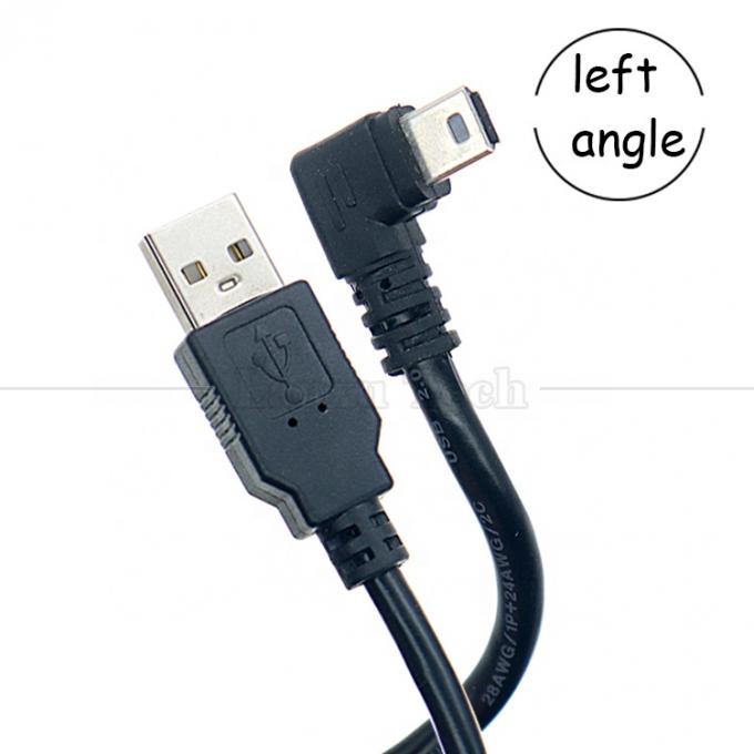 Personalizzazione 90° angolo sinistro USB A Maschio a MINI 5P Cavo USB per PS3 Controller Camera 2