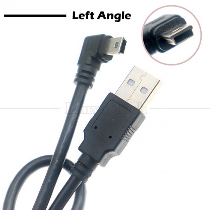 Personalizzazione 90° angolo sinistro USB A Maschio a MINI 5P Cavo USB per PS3 Controller Camera 3
