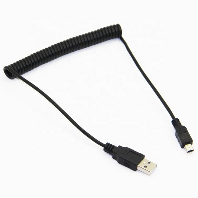 Carica dati a molla di alta qualità Mini USB 2.0 Cable di carica estensione per fotocamera Fotocamera PS3 2