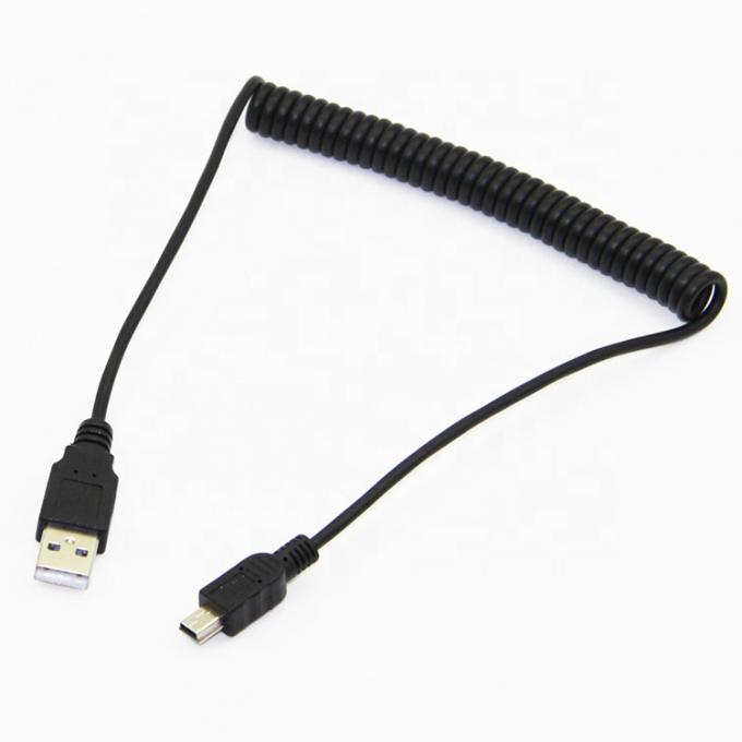Carica dati a molla di alta qualità Mini USB 2.0 Cable di carica estensione per fotocamera Fotocamera PS3 7