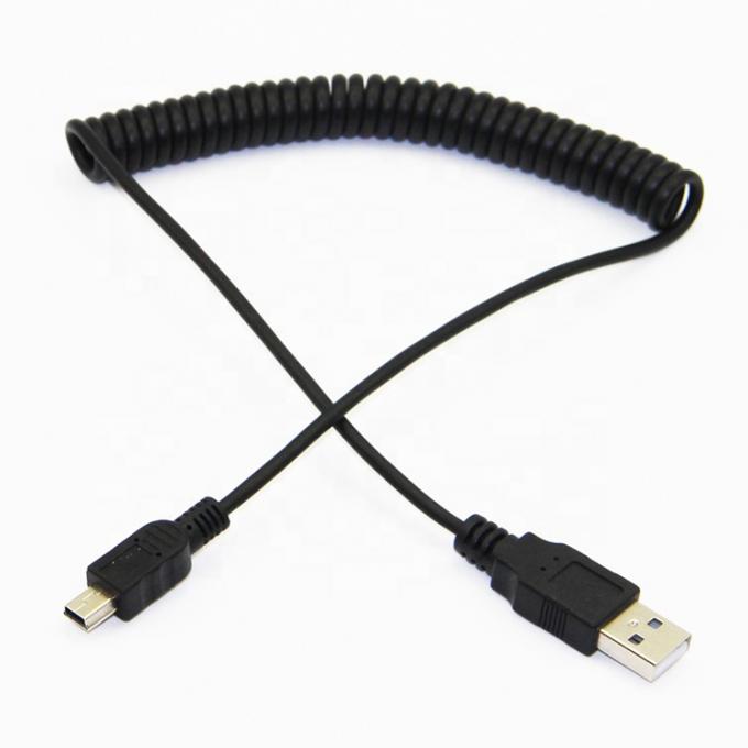 Carica dati a molla di alta qualità Mini USB 2.0 Cable di carica estensione per fotocamera Fotocamera PS3 6