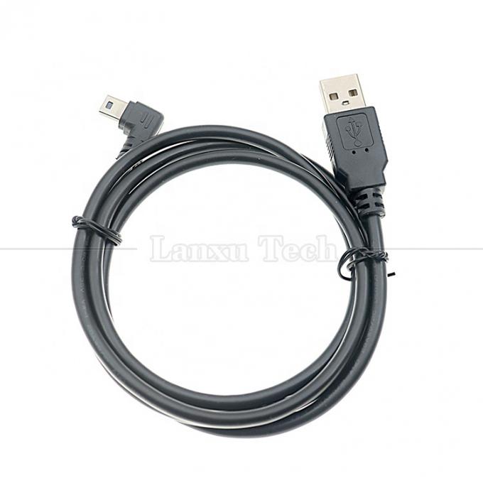 1m 2m 3m 5m 90 gradi L forma angolo destro sinistro USB 2.0 maschio a mini B 5 pin cavo di carica dati USB per fotocamera MP3 4