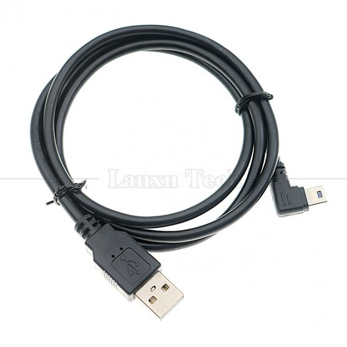 1m 2m 3m 5m 90 gradi L forma angolo destro sinistro USB 2.0 maschio a mini B 5 pin cavo di carica dati USB per fotocamera MP3 8