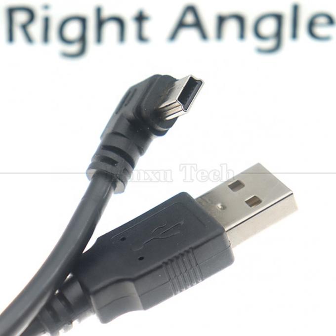 1m 2m 3m 5m 90 gradi L forma angolo destro sinistro USB 2.0 maschio a mini B 5 pin cavo di carica dati USB per fotocamera MP3 6