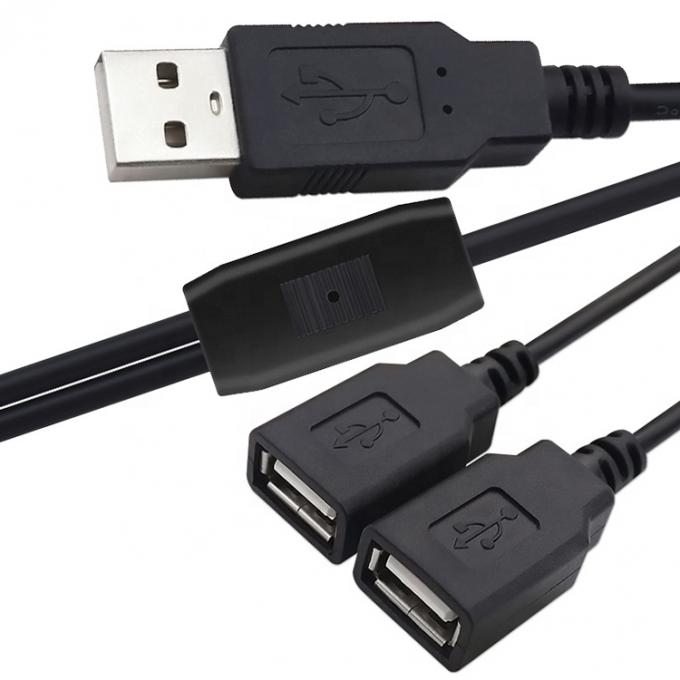 Custom OEM 2m 1 maschio a 2 femmine Y USB Splitter Cable per la ricarica 7