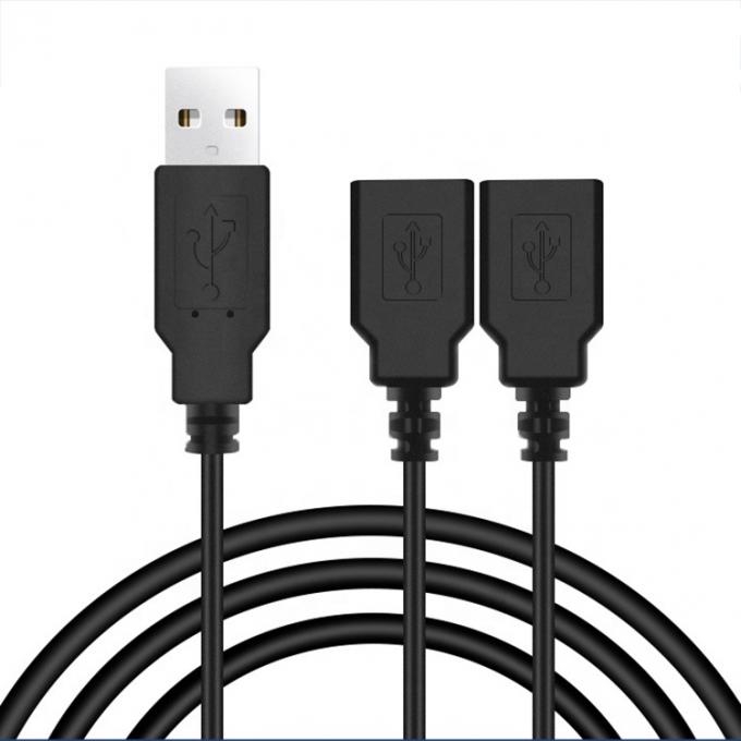 Custom OEM 2m 1 maschio a 2 femmine Y USB Splitter Cable per la ricarica 3