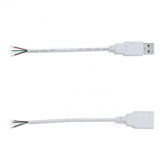 Custom 1m 2m 3m Bianco USB A Maschio a fine aperta Filtro in scatola Cavo di estensione Breakout 2