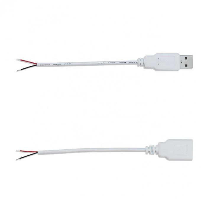 Custom 1m 2m 3m Bianco USB A Maschio a fine aperta Filtro in scatola Cavo di estensione Breakout 1