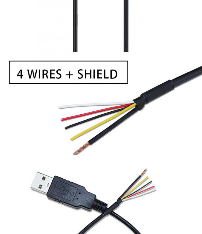 Protezione USB da maschio a 4 fili nudi cavo a punta aperta 4