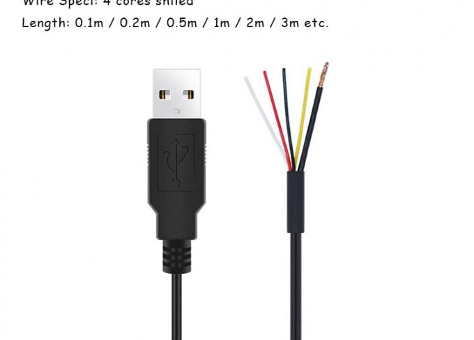 Protezione USB da maschio a 4 fili nudi cavo a punta aperta 3