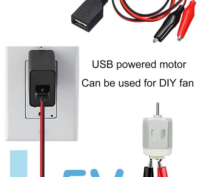 Connettore USB maschio femmina a doppio rame Clamps coccodrillo Clamps alligatore test porta cavo adattatore per circuito elettrico 4