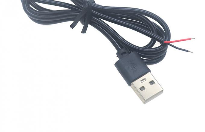 Alta qualità 5V USB 2.0 un maschio per aprire spogliato nudo 2 pin fili fine cavo pigtail per LED luce lampada a striscia 8